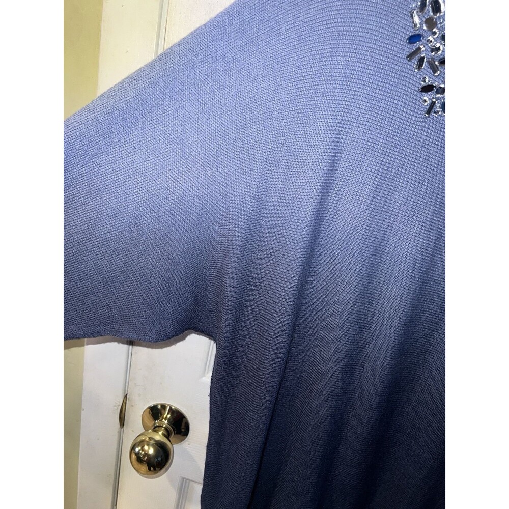 INC Intl Concepts Sweater Womens XL Angora Ombre Jeweled Neck Dolman Sleeve - Picture 4 of 7